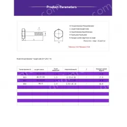 Half thread external hexagonal bolt M6*45