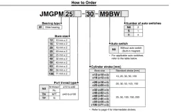 Dual Rod Cylinder JMGP Series &oslash;12, &oslash;16, &oslash;20, &oslash;25, &oslash;32, &oslash;40, &oslash;50, &oslash;63, &oslash;80, &oslash;100