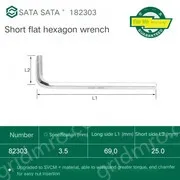 Short flat head hex wrench 3.5mm 82303