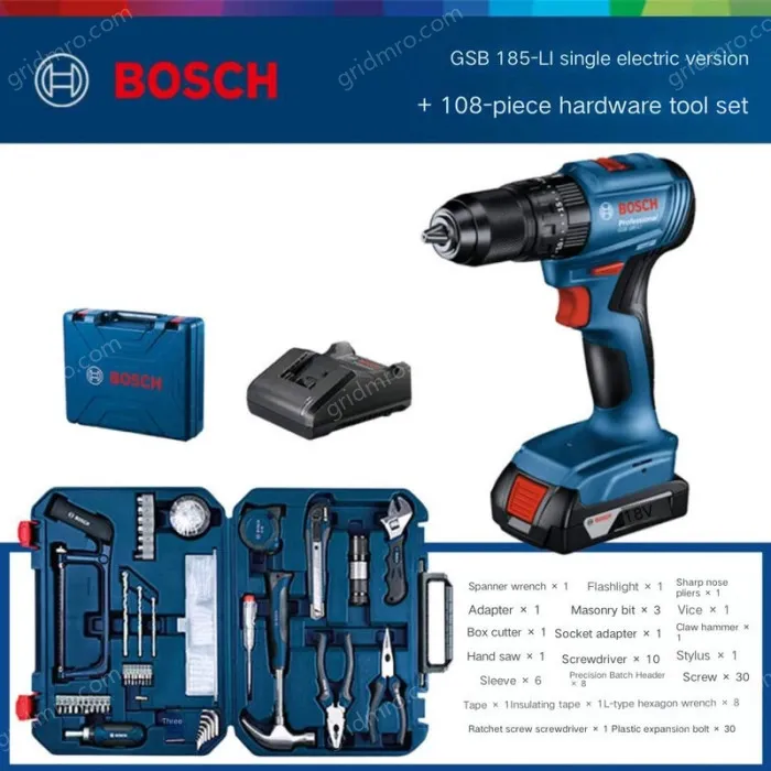 GSB 185-LI Single Electric + 108 Piece Set