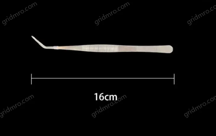 Stainless steel tweezers Curved tip (thick) 16cm