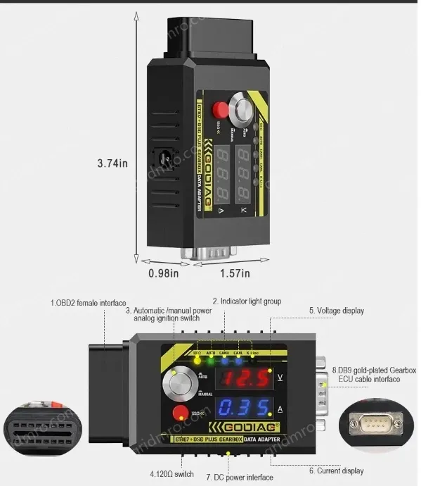 GODIAG GT107+ DSG Plus Gearbox Data AdapterFor DQ250, DQ200, VL381, VL300, DQ500, DL501, Benz BMW