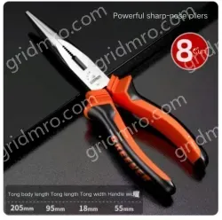 Powerful 8 inch needle-nose pliers