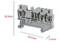 ST2.5-TWIN Spring Terminal Block One in and two out rail terminal block Terminal block