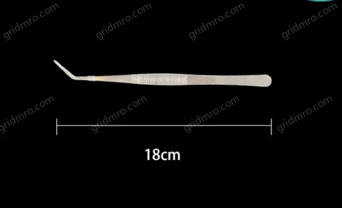 Stainless steel tweezers Curved tip (thick) 18cm