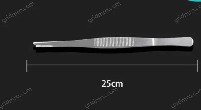 Stainless steel tweezers Straight round head (thick) 25cm