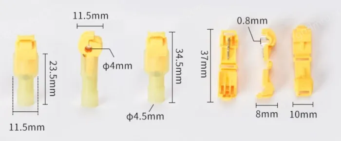 T3 yellow 2-4 square cord-T-type no-break wire terminal
